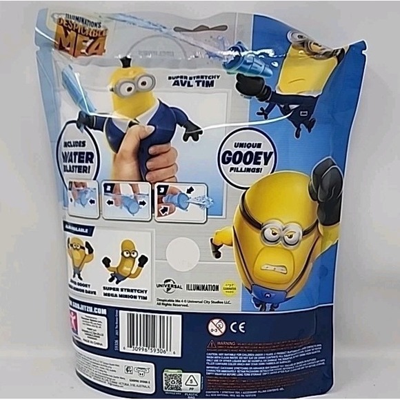 Despicable Me 4 Minions Super Stretchy AVL TIM Water Blaster Included. New - Picture 2 of 2